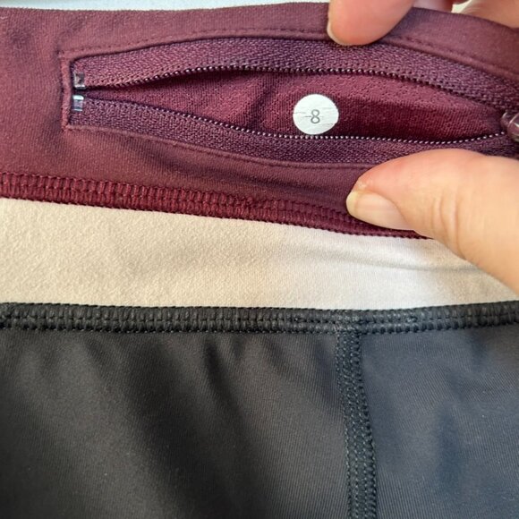 Lululemon Run: Inspire‎ Crop II Deep Coal/ Bordeaux Drama/ Pretty Pink - Picture 3 of 12